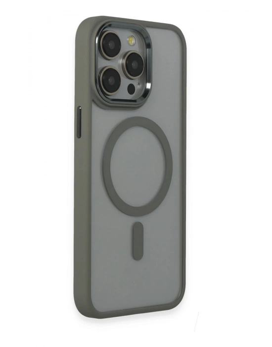 Newface iPhone 15 Pro Max Kılıf Room Magneticsafe Silikon - Gri