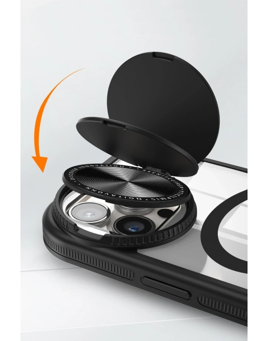 Newface iPhone 15 Pro Max Kılıf Teleskop Lens Magsafe Silikon Kapak - Lacivert