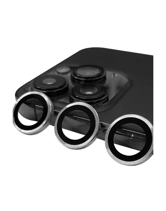 Newface iPhone 15 Pro Max Raze Metal Kamera Lens - Gümüş