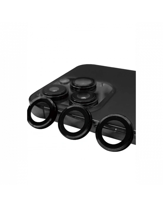 Newface iPhone 15 Pro Max Raze Metal Kamera Lens - Siyah