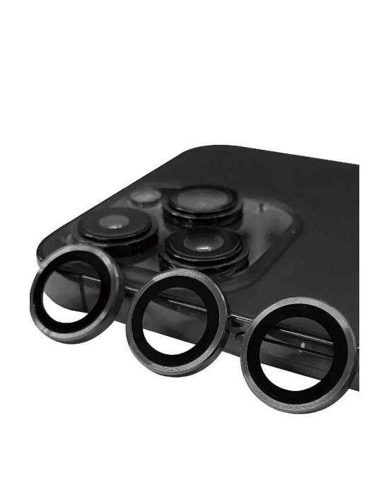 Newface iPhone 15 Pro Max Raze Metal Kamera Lens - Titan Gri