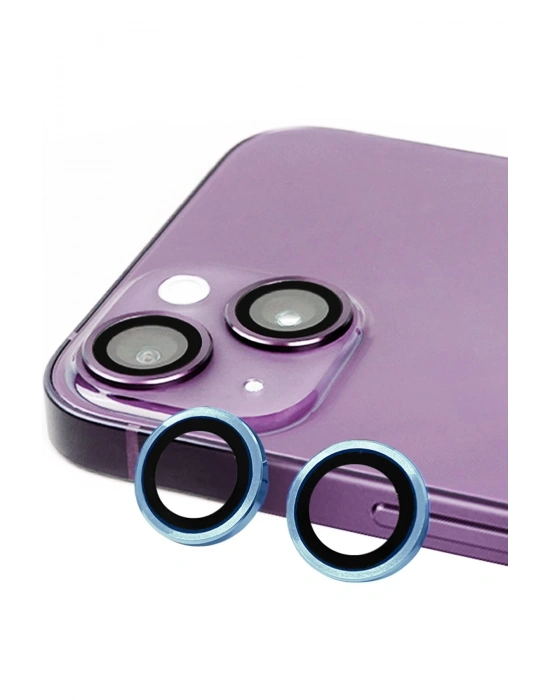 Newface iPhone 15 Raze Metal Kamera Lens - Mavi