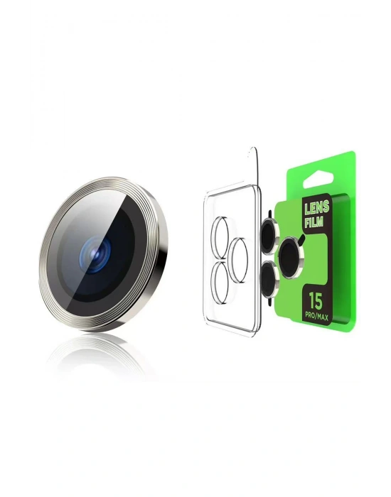 Newface iPhone 15 Raze Metal Kamera Lens - Mavi