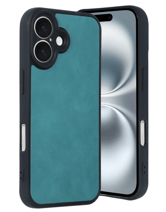 Newface iPhone 16 Kılıf Aras Deri Kapak - Açık Yeşil