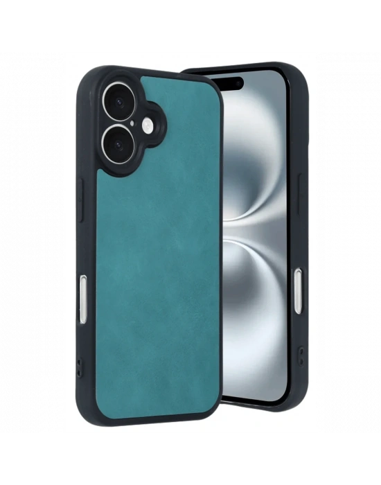 Newface iPhone 16 Kılıf Aras Deri Kapak - Açık Yeşil