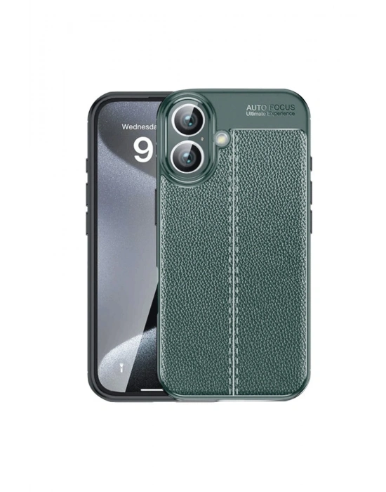 Newface iPhone 16 Kılıf Auto Focus Kapak - Koyu Yeşil