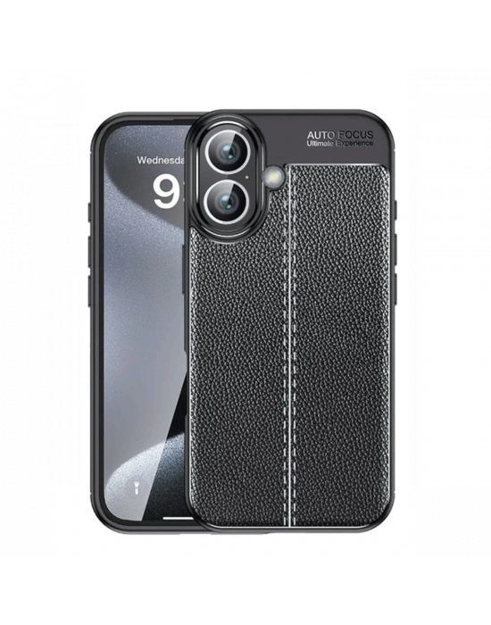 Newface iPhone 16 Kılıf Auto Focus Kapak - Siyah