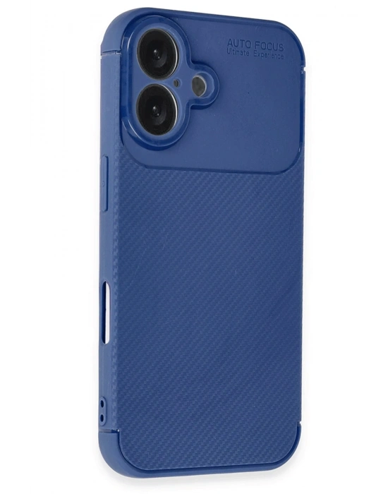 Newface iPhone 16 Kılıf Auto Focus Karbon Kapak - Lacivert