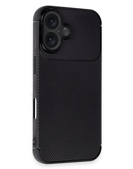 Newface iPhone 16 Kılıf Auto Focus Karbon Kapak - Siyah