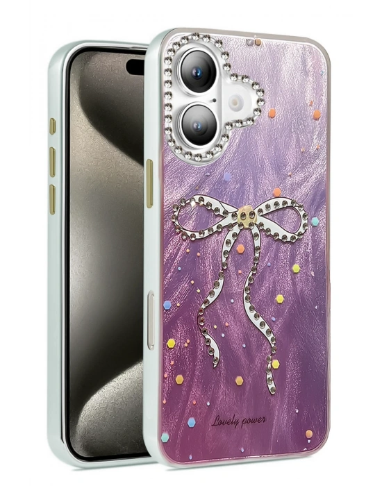 Newface iPhone 16 Kılıf Blade Aynalı Desenli Kapak - Desen 1