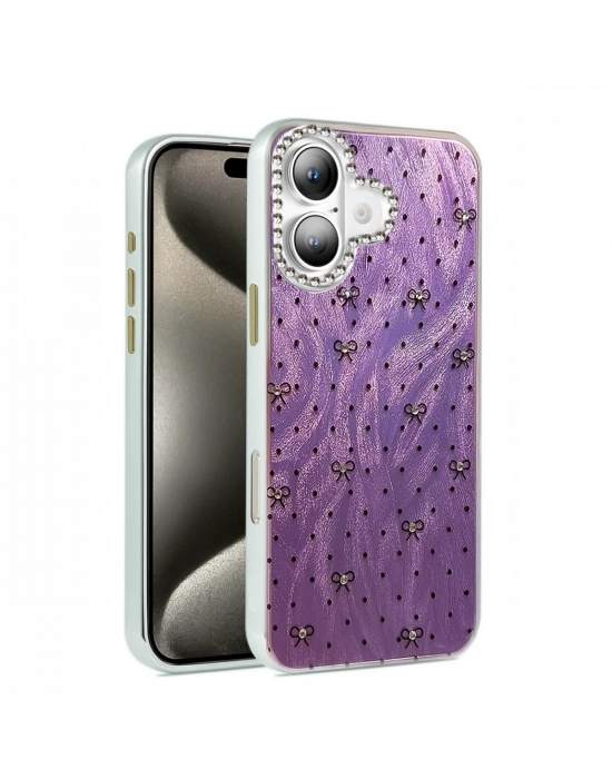 Newface iPhone 16 Kılıf Blade Aynalı Desenli Kapak - Desen 2