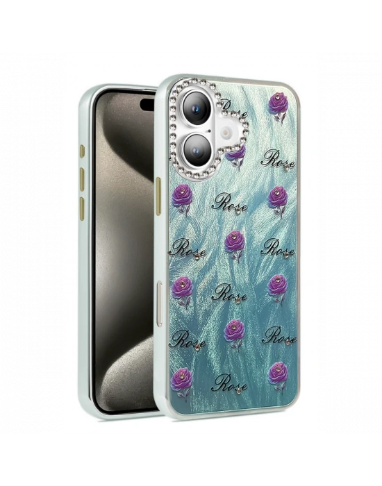 Newface iPhone 16 Kılıf Blade Aynalı Desenli Kapak - Desen 9