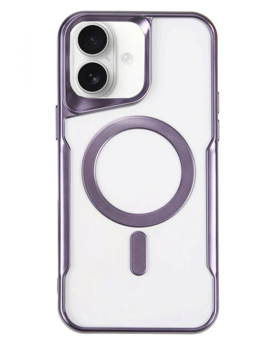 Newface iPhone 16 Kılıf Boyi Magsafe Silikon Kapak - Derin Mor