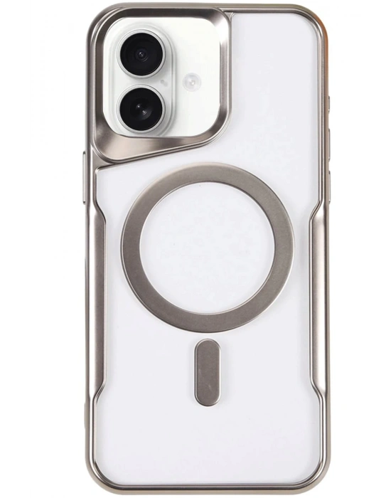 Newface iPhone 16 Kılıf Boyi Magsafe Silikon Kapak - Gümüş