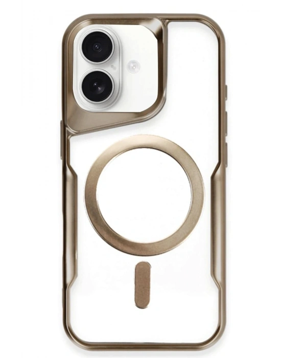 Newface iPhone 16 Kılıf Boyi Magsafe Silikon Kapak - Kahverengi