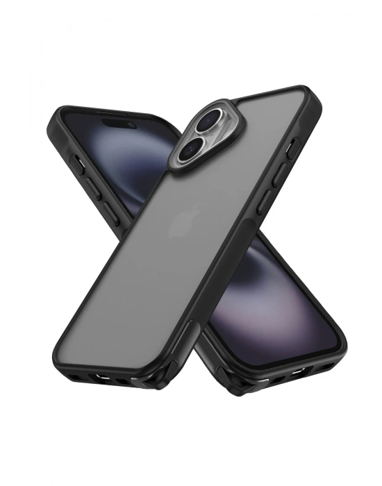 Newface iPhone 16 Kılıf Elegant Kapak - Siyah