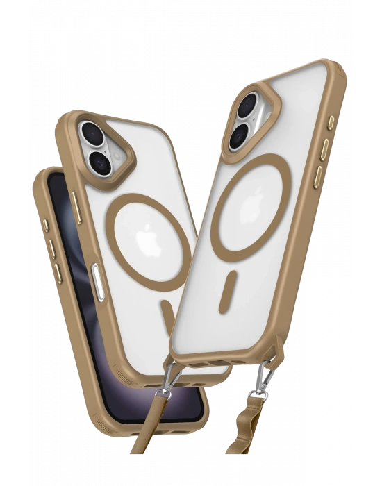 Newface iPhone 16 Kılıf Enka Magsafe Silikon Kılıf - Desert