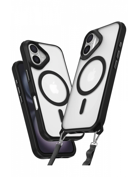 Newface iPhone 16 Kılıf Enka Magsafe Silikon Kılıf - Siyah