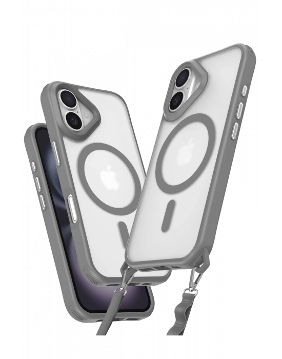 Newface iPhone 16 Kılıf Enka Magsafe Silikon Kılıf - Titan Gri