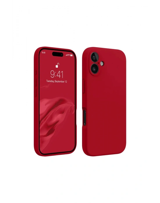 Newface iPhone 16 Kılıf First Silikon - Kırmızı