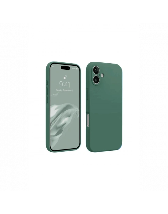 Newface iPhone 16 Kılıf First Silikon - Koyu Yeşil
