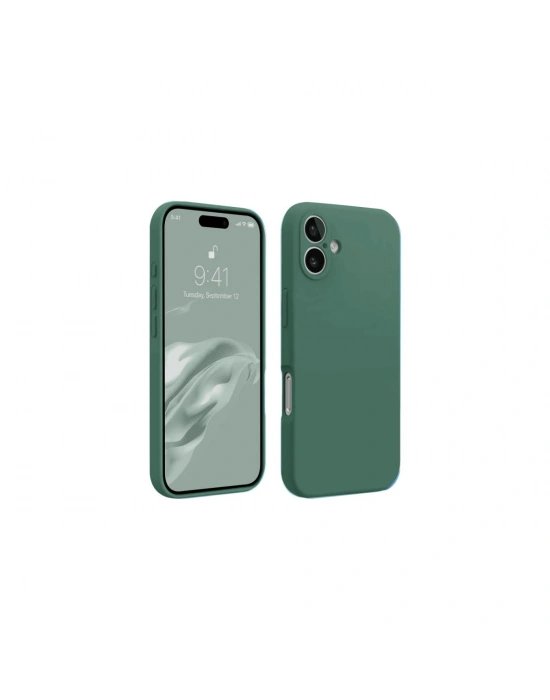Newface iPhone 16 Kılıf First Silikon - Koyu Yeşil