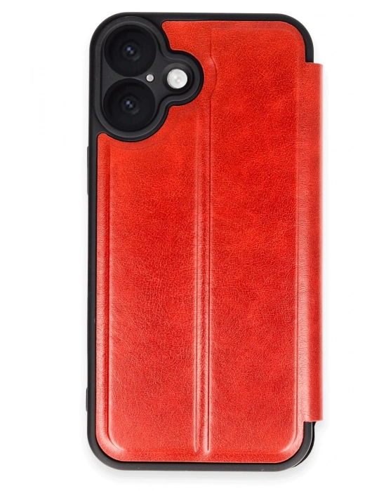 Newface iPhone 16 Kılıf Flip Cover - Kırmızı