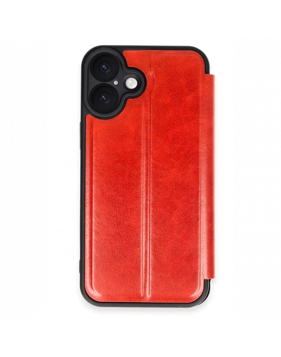 Newface iPhone 16 Kılıf Flip Cover - Kırmızı