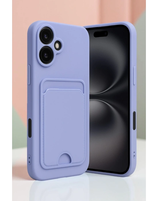 Newface iPhone 16 Kılıf Kelvin Kartvizitli Silikon - Koyu Yeşil