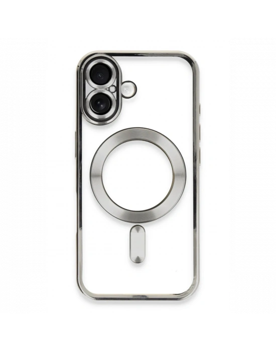 Newface iPhone 16 Kılıf Kross Magneticsafe Kapak - Gümüş