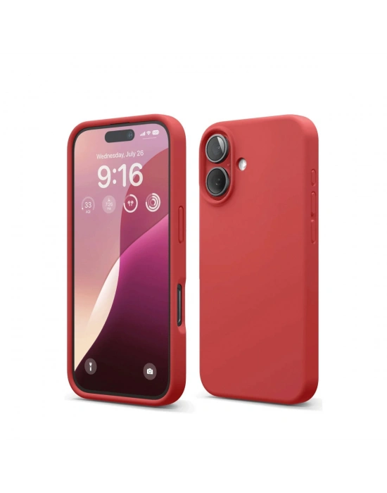 Newface iPhone 16 Kılıf Nano içi Kadife Silikon - Kırmızı