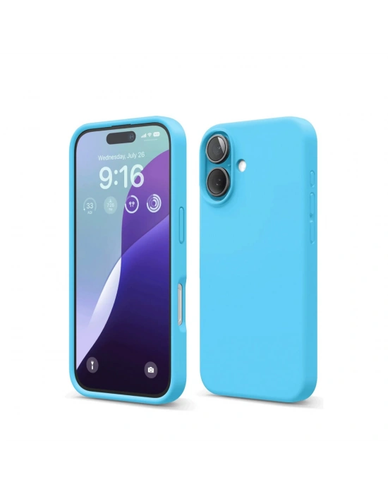 Newface iPhone 16 Kılıf Nano içi Kadife Silikon - Mavi