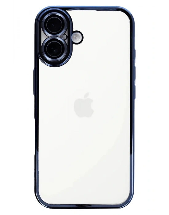 Newface iPhone 16 Kılıf Razer Lensli Silikon - Lacivert