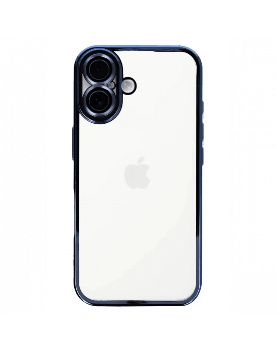 Newface iPhone 16 Kılıf Razer Lensli Silikon - Lacivert