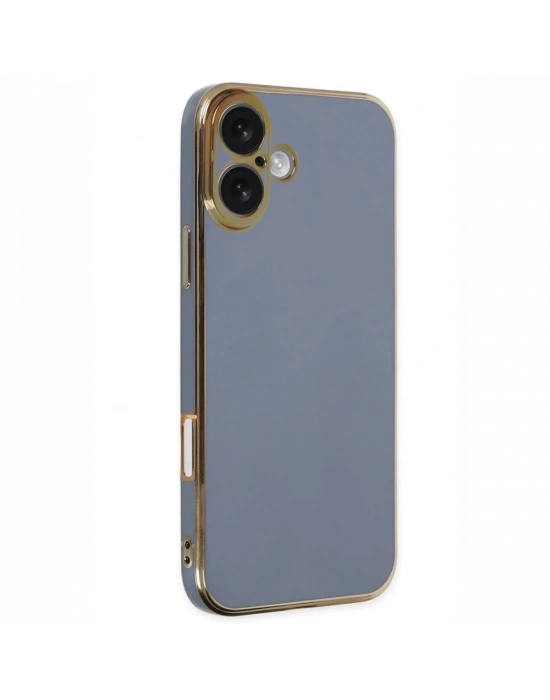 Newface iPhone 16 Kılıf Volet Silikon - Mavi