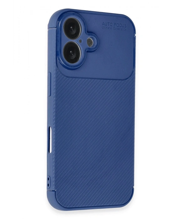 Newface iPhone 16 Plus Kılıf Auto Focus Karbon Kapak - Lacivert
