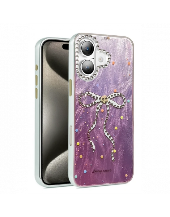 Newface iPhone 16 Plus Kılıf Blade Aynalı Desenli Kapak - Desen 1