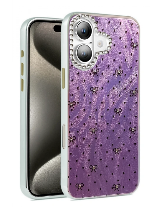 Newface iPhone 16 Plus Kılıf Blade Aynalı Desenli Kapak - Desen 2