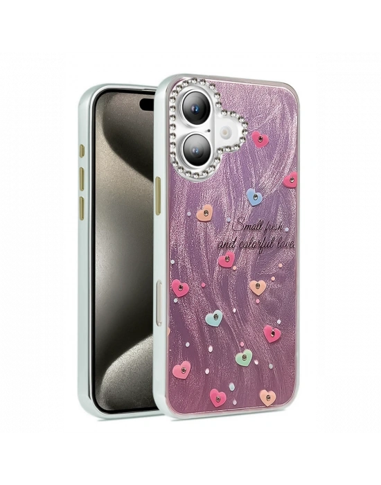 Newface iPhone 16 Plus Kılıf Blade Aynalı Desenli Kapak - Desen 8