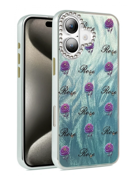 Newface iPhone 16 Plus Kılıf Blade Aynalı Desenli Kapak - Desen 9