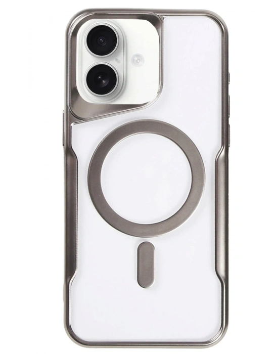 Newface iPhone 16 Plus Kılıf Boyi Magsafe Silikon Kapak - Titan Gri