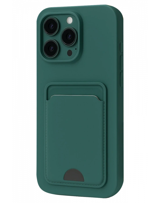 Newface iPhone 16 Plus Kılıf Kelvin Kartvizitli Silikon - Koyu Yeşil