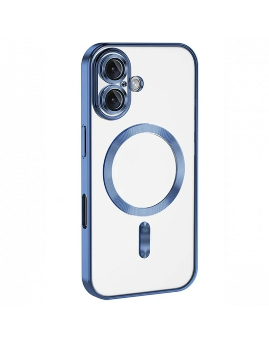 Newface iPhone 16 Plus Kılıf Kross Magneticsafe Kapak - Mavi