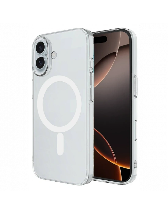 Newface iPhone 16 Plus Kılıf Magneticsafe Şeffaf Silikon - Şeffaf