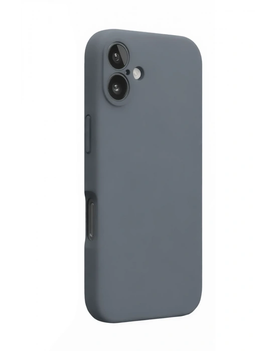 Newface iPhone 16 Plus Kılıf Nano içi Kadife Silikon - Gri