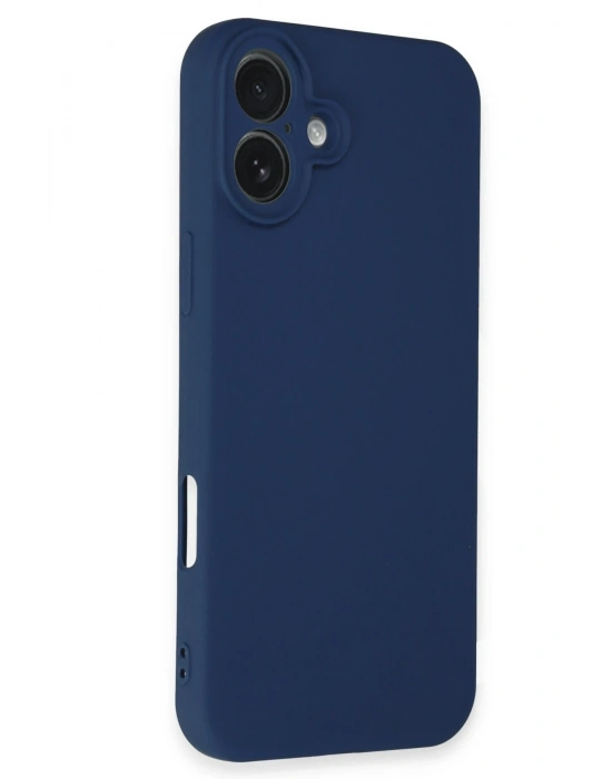 Newface iPhone 16 Plus Kılıf Nano içi Kadife Silikon - Lacivert