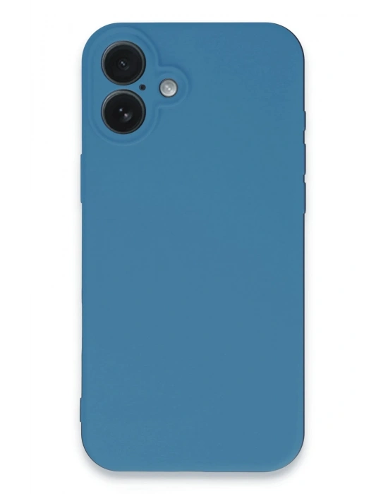Newface iPhone 16 Plus Kılıf Nano içi Kadife Silikon - Mavi