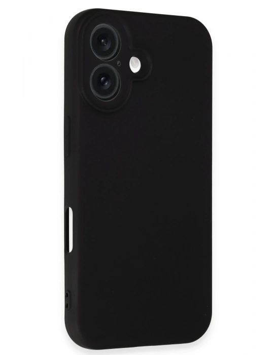 Newface iPhone 16 Plus Kılıf Nano içi Kadife Silikon - Siyah