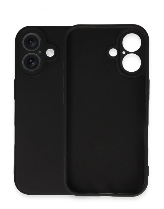 Newface iPhone 16 Plus Kılıf Nano içi Kadife Silikon - Siyah