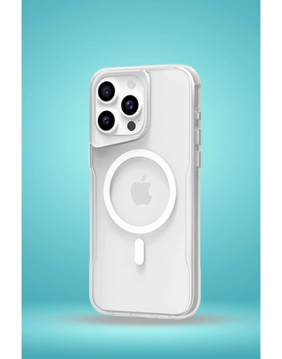 Newface iPhone 16 Plus Kılıf PC Poso Magsafe Kapak - Şeffaf